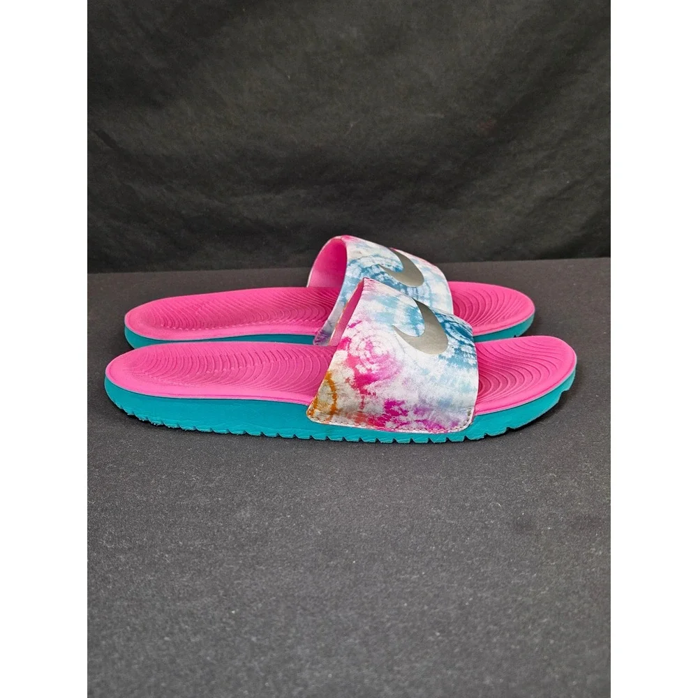 Nike Kawa Slide Kids Tie Dye Pink Blue Sandals‎ CI9919-600 Youth Size 3Y